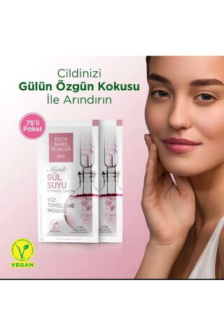 Eyüp Sabri Tuncer Mistik Gül Suyu Yüz Temizleme Mendili 30'lu Paket X 2 Adet