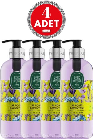 Eyüp Sabri Tuncer Alaçatı Lavantası Doğal Zeytinyağlı Sıvı Sabun 500 ml X 4 Adet