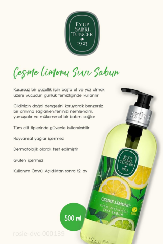 Çeşme Limonu 500 ML 6 AL 5 ÖDE  Sıvı Sabun ve ROSIE Hediyeli