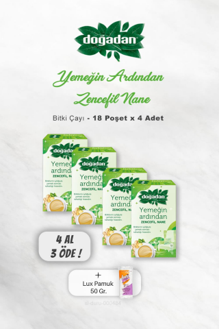 4 AL 3 ÖDE Doğadan Yemeğin Ardından Zencefil Nane 18li, Pamuk