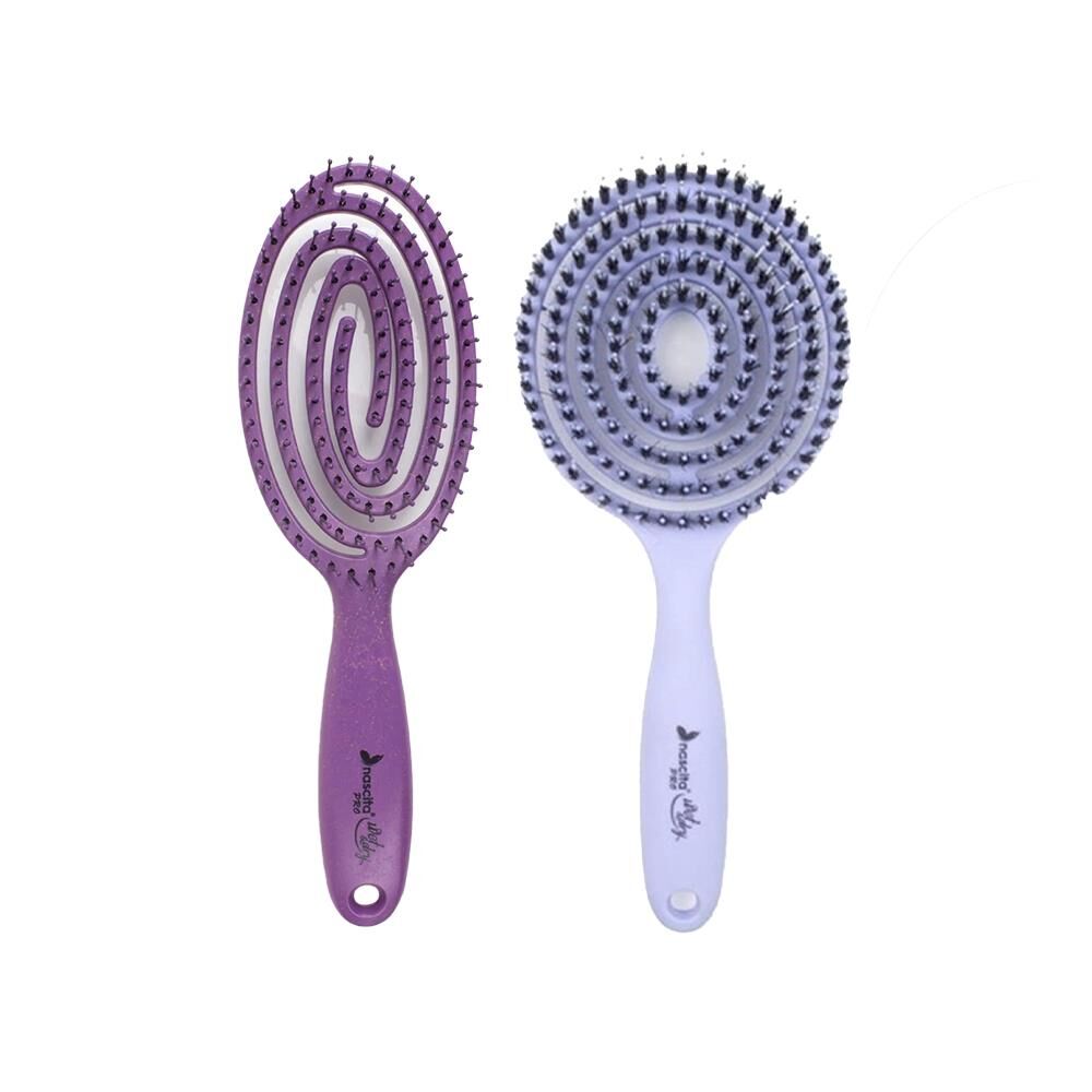 Nascita Üç Boyutlu Flexible Saç Fırçası Mor ve Saç Fırçası Lila