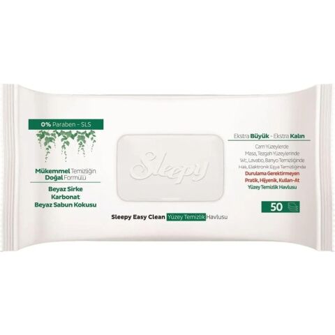 Sleepy Easy Clean 50'li Yüzey Temizlik Havlusu 2 Adet