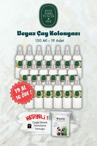 19 AL 16 ÖDE 150 ML Beyaz Çay Kolonyası ve ROSIE Hediye