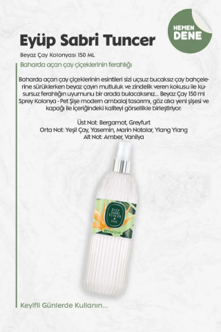 19 AL 16 ÖDE 150 ML Beyaz Çay Kolonyası ve ROSIE Hediye