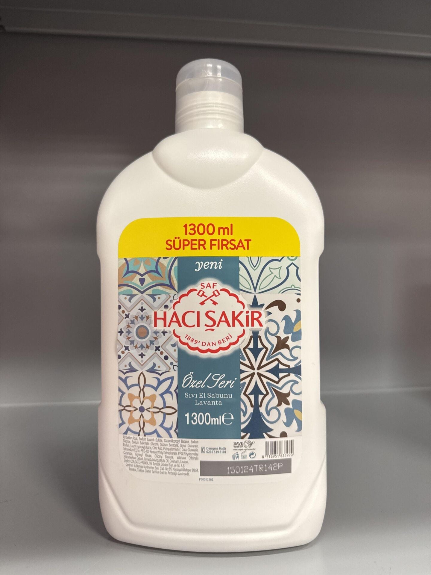 Hacı Şakir Zeytinyağlı Sıvı Sabun Lavanta 1300 ML