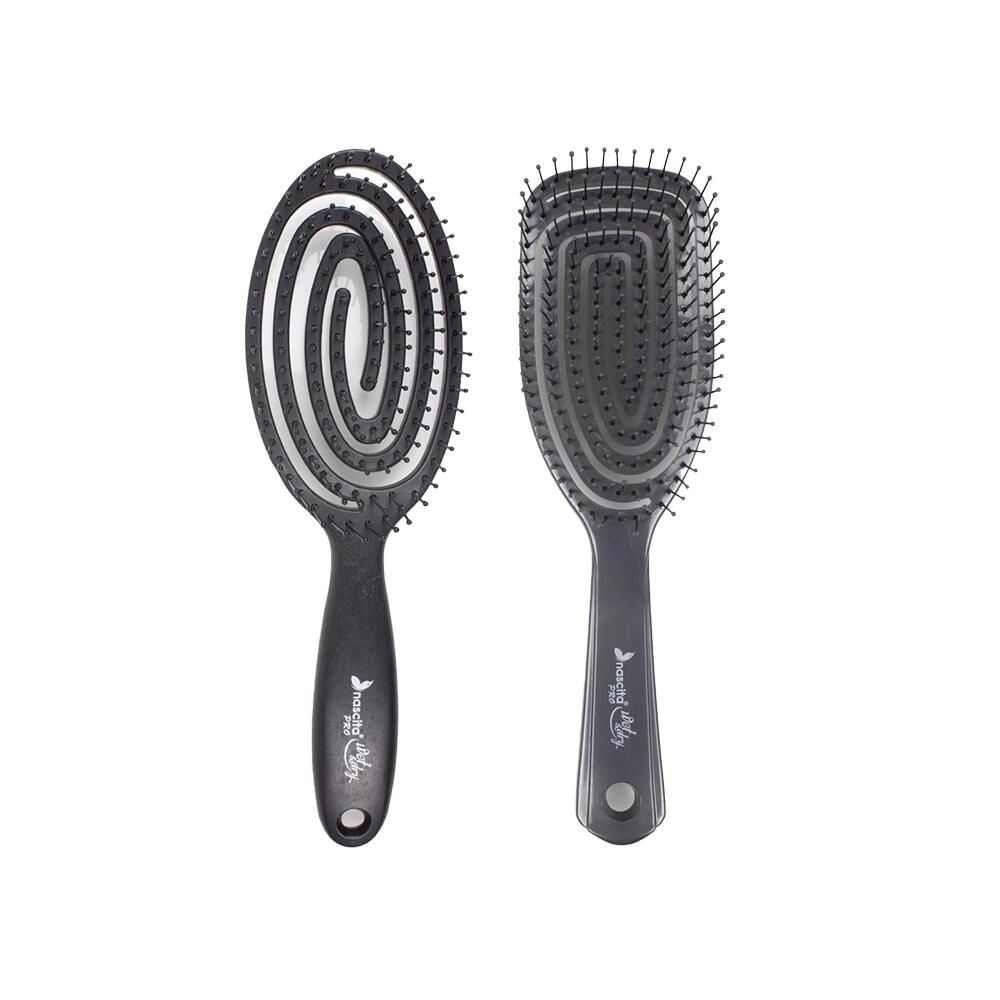 Nascita Üç Boyutlu Flexible Saç Fırçası Siyah ve Saç Fırçası Koyu Gri