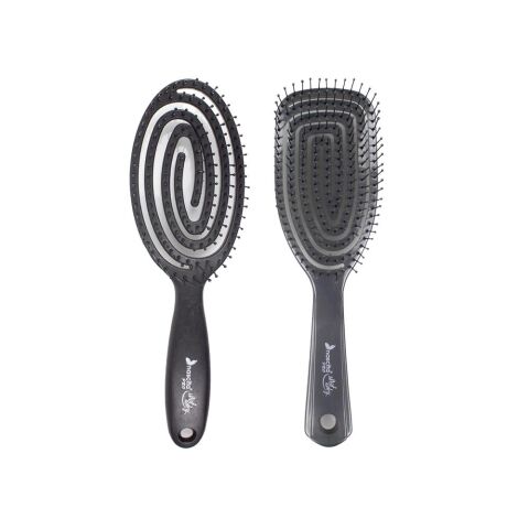 Nascita Üç Boyutlu Flexible Saç Fırçası Siyah ve Saç Fırçası Koyu Gri
