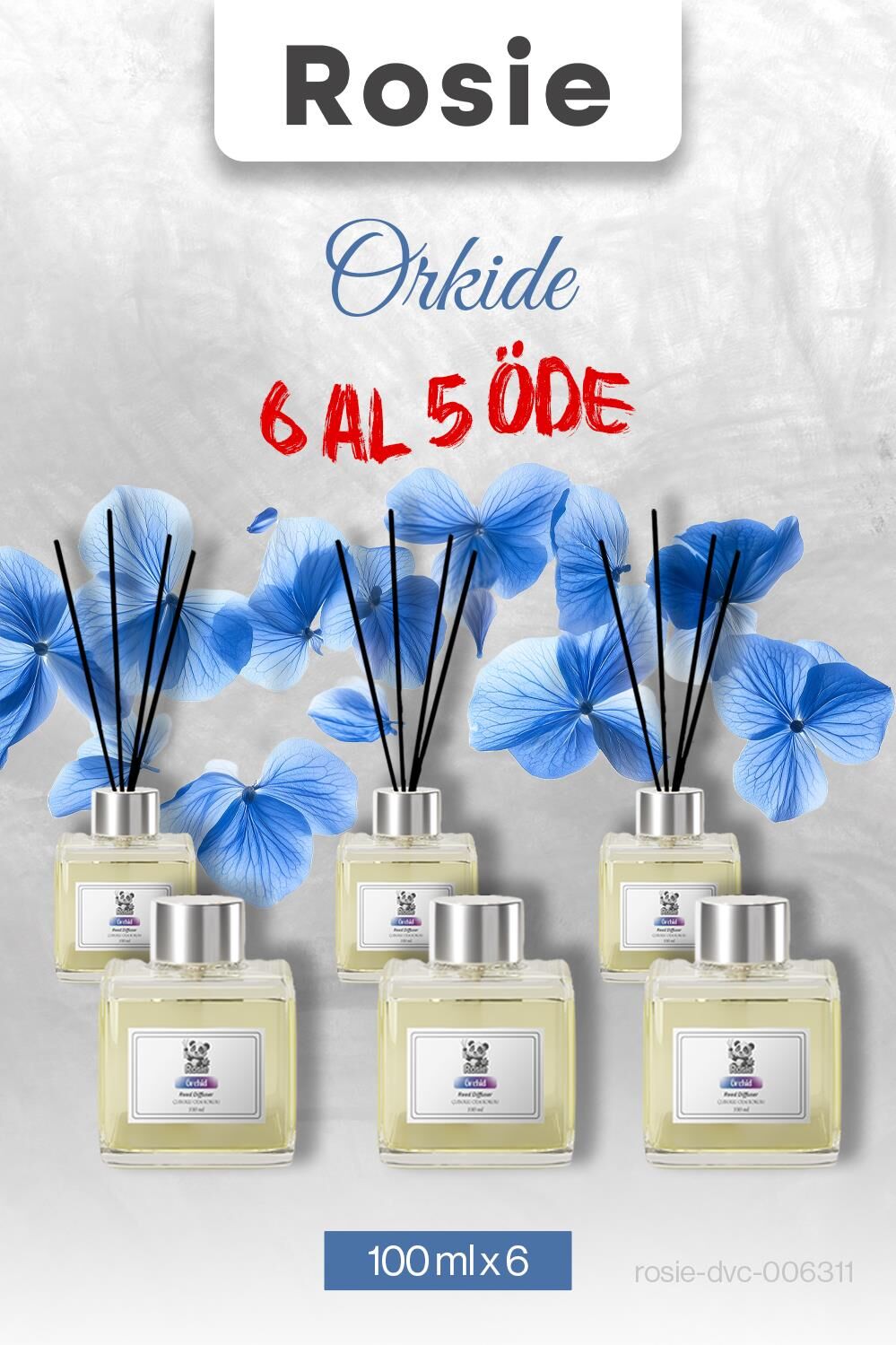 Orkide 6 AL 5 ÖDE, Rosie Çubuklu Oda Kokusu 100 ml