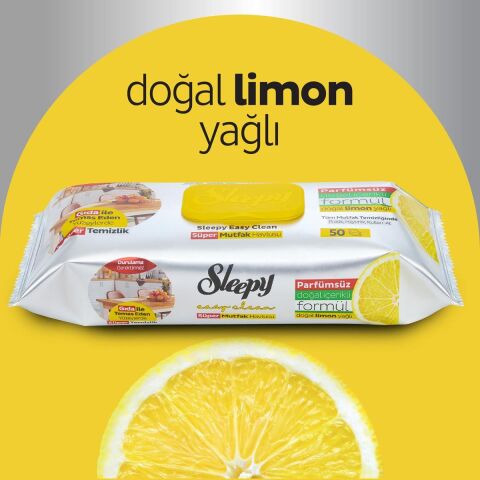 Sleepy Easy Clean Limon Yağlı Süper Mutfak Havlusu 50 yaprak