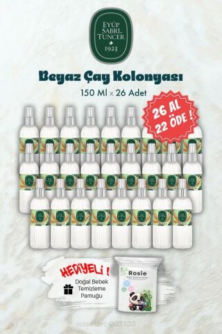 26 AL 22 ÖDE 150 ML Beyaz Çay Kolonyası ve ROSIE Hediye