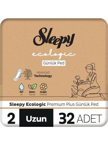Sleepy Ecologic Premium Plus Günlük Ped Uzun 32 Adet Ped