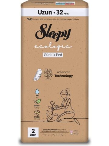 Sleepy Ecologic Premium Plus Günlük Ped Uzun 32 Adet Ped