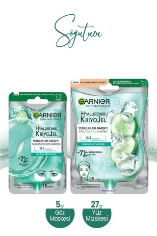 Garnier Hyaluronik Kriyo Soğutucu Göz Maskesi Jel 5 gr ve Yüz Maskesi 27 gr