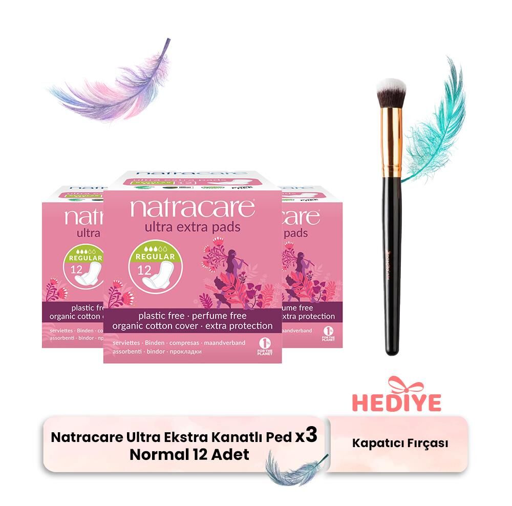 Natracare Ultra Ekstra Normal 12' li x 3, Kapatıcı Fırçası Hediyeli
