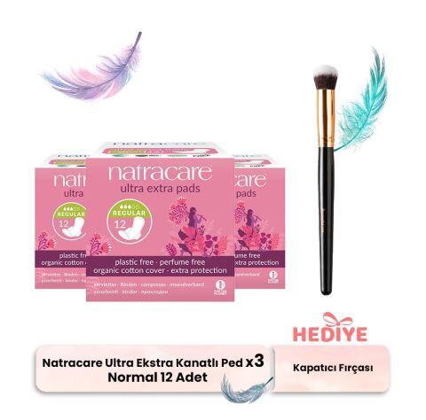 Natracare Ultra Ekstra Normal 12' li x 3, Kapatıcı Fırçası Hediyeli