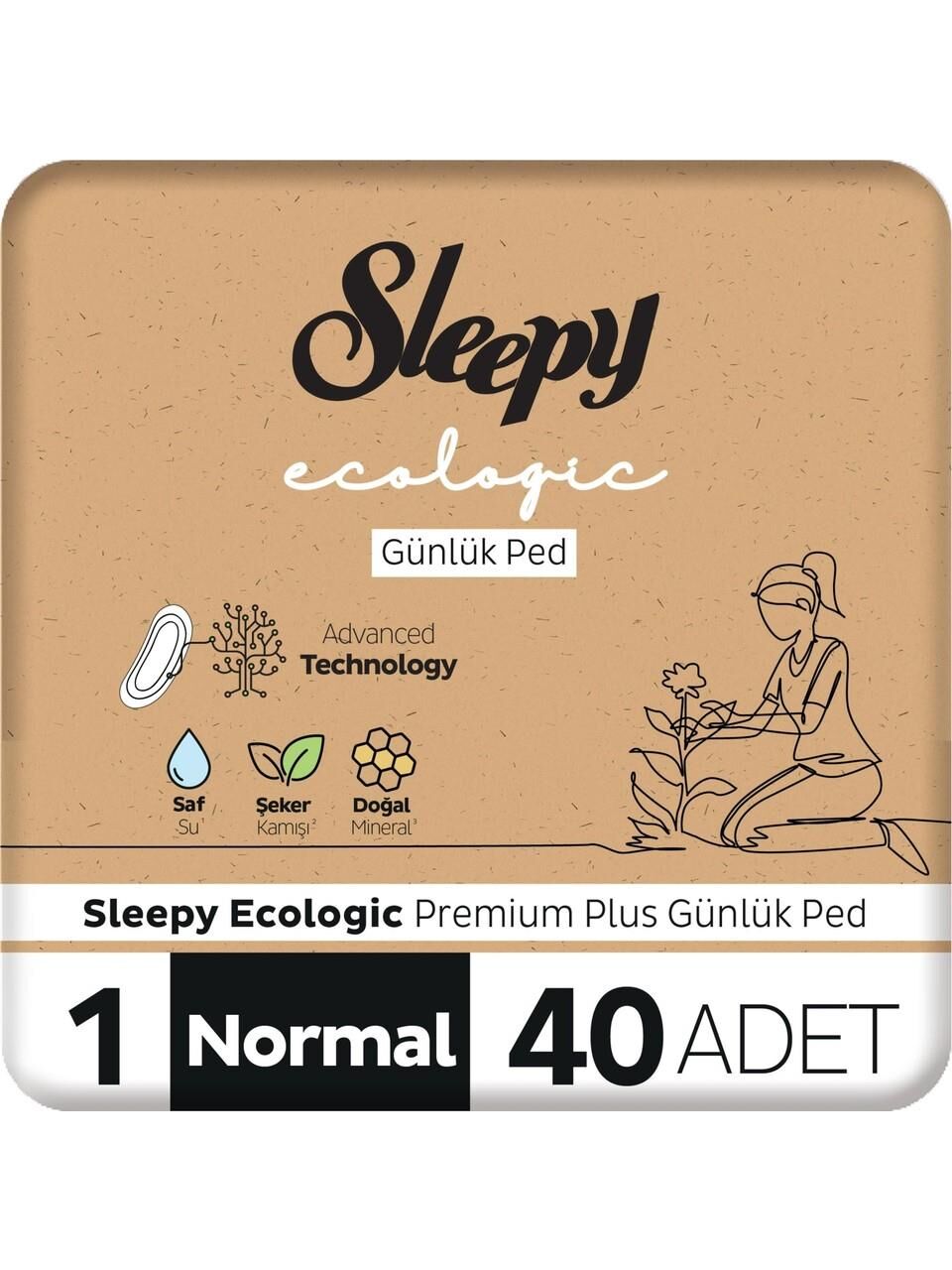 Sleepy Ecologic Premium Plus Normal Günlük Ped 40 Adet