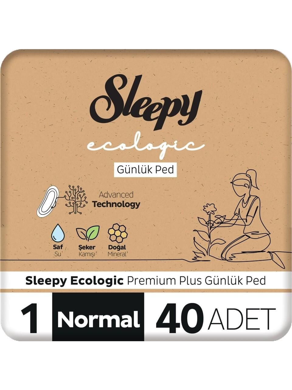Sleepy Ecologic Premium Plus Normal Günlük Ped 40 Adet