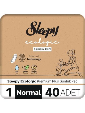 Sleepy Ecologic Premium Plus Normal Günlük Ped 40 Adet