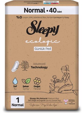 Sleepy Ecologic Premium Plus Normal Günlük Ped 40 Adet