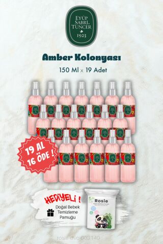 19 AL 16 ÖDE 150 ML Amber Kolonyası ve ROSIE Hediye