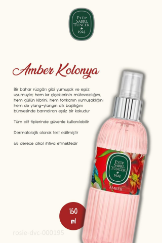 19 AL 16 ÖDE 150 ML Amber Kolonyası ve ROSIE Hediye