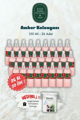 26 AL 22 ÖDE 150 ML Amber Kolonyası ve ROSIE Hediye