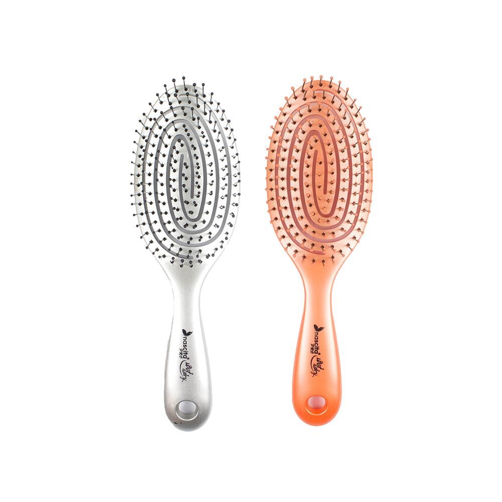 Nascita Üç Boyutlu Oval Saç Fırçası Gri ve Turuncu