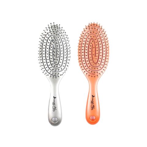 Nascita Üç Boyutlu Oval Saç Fırçası Gri ve Turuncu