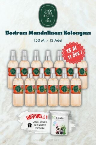 150 ML 13 AL 11 ÖDE Bodrum Mandalinası Kolonyası ve ROSIE Hediye