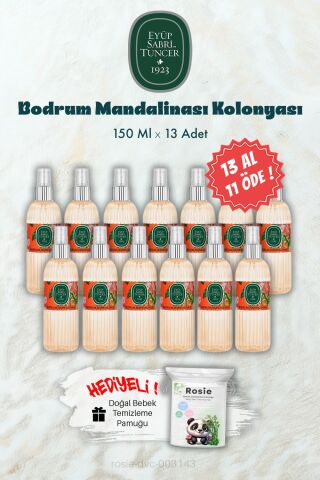 150 ML 13 AL 11 ÖDE Bodrum Mandalinası Kolonyası ve ROSIE Hediye