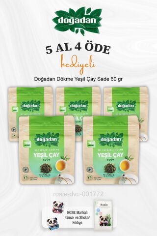 Doğadan Dökme Yeşil Çay Sade 60 gr 5 Al 4 Öde ve Rosie Pamuk