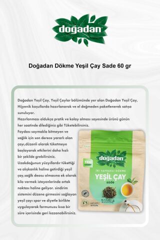 Doğadan Dökme Yeşil Çay Sade 60 gr 5 Al 4 Öde ve Rosie Pamuk