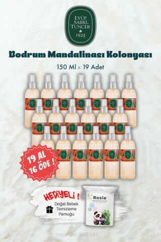 19 AL 16 ÖDE 150 ML Bodrum Mandalinası Kolonyası ve ROSIE Hediye