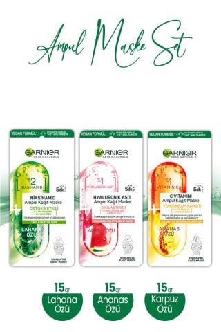Garnier Ampul Kağıt Maske Seti