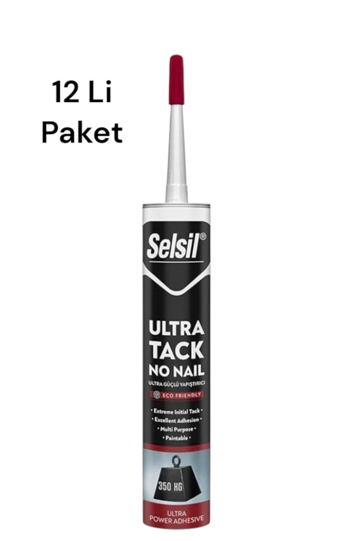Selsil Ultra Tack 350 Kg Kadar Güçlü Yapıştırıcı Beyaz Silikon 12 li Paket