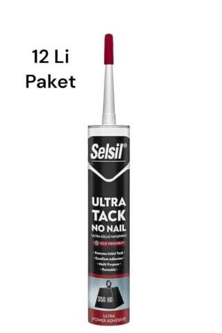 Selsil Ultra Tack 350 Kg Kadar Güçlü Yapıştırıcı Beyaz Silikon 12 li Paket