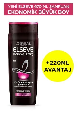 Elseve Komple Direnç Dökülme Karşıtı Şampuan 670 Ml 3'lü
