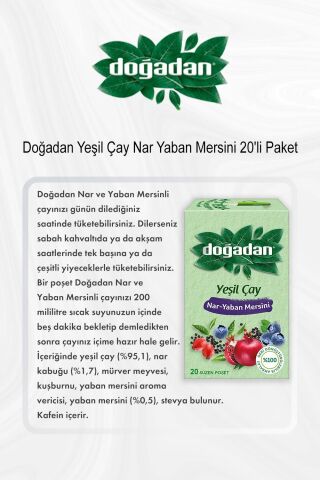Doğadan Yeşil Çay Nar Yaban Mersini 20'li Paket 5 Al 4 Öde ve Rosie Pamuk