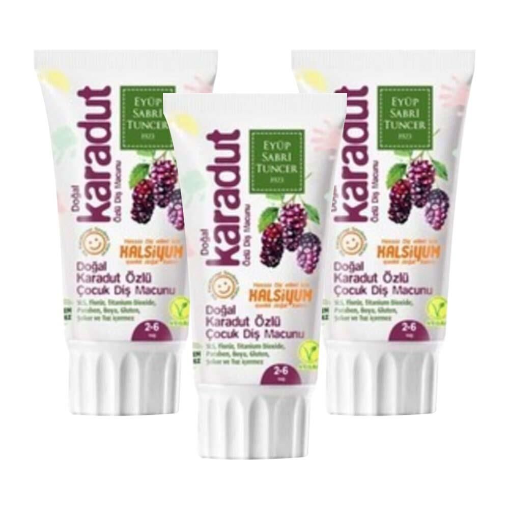 Eyüp Sabri Tuncer Doğal Karadut Özlü 2 - 6 Yaş Diş Macunu 60 ml x 3