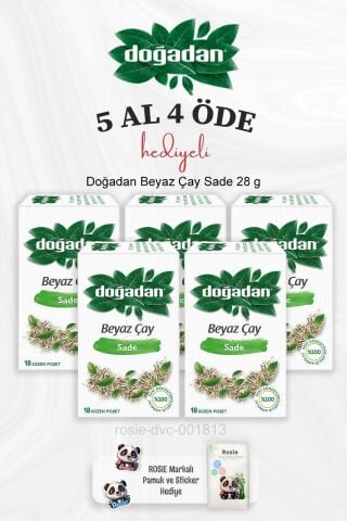 Doğadan Beyaz Çay Sade 28 g 5 Al 4 Öde ve Rosie Pamuk