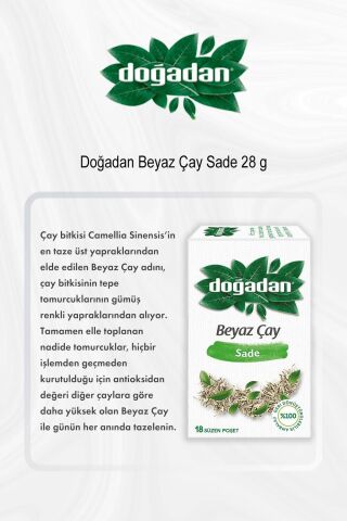 Doğadan Beyaz Çay Sade 28 g 5 Al 4 Öde ve Rosie Pamuk