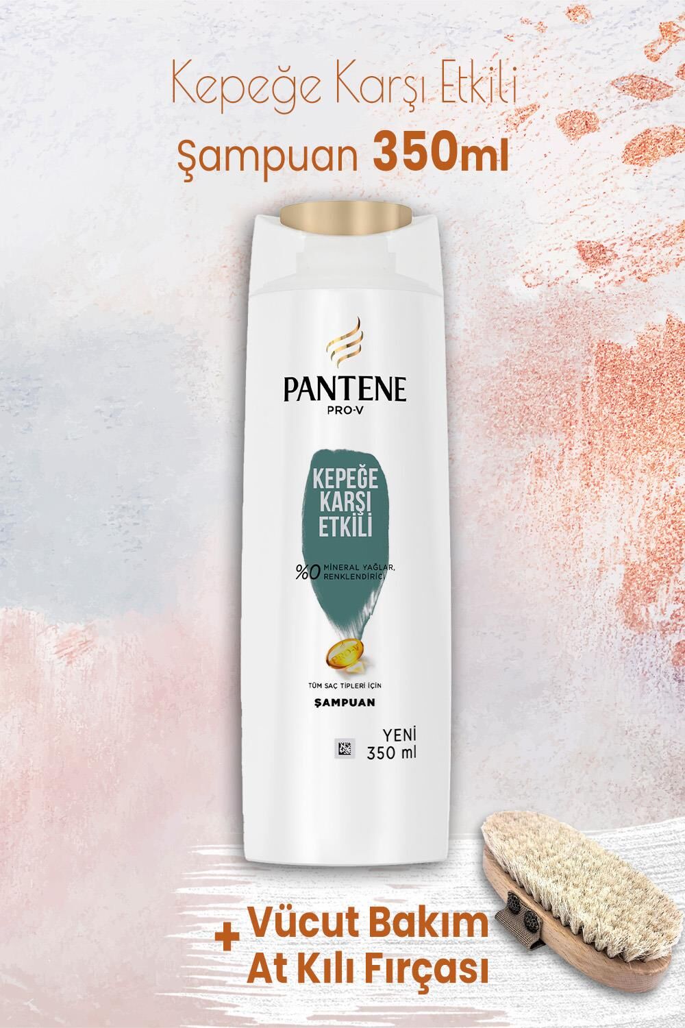 Pantene Şampuan Pro-V Kepeğe Karşı 350 ml ve Vücut Bakım At Kılı Fırçası