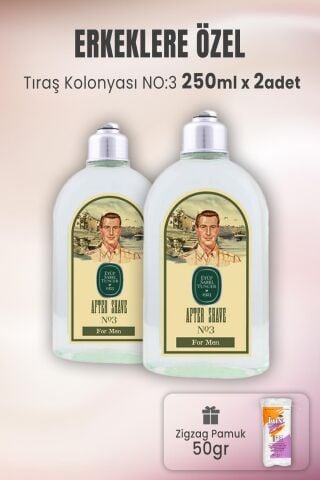 Eyüp Sabri Tuncer Tıraş Kolonyası No 3 x 2 Adet ve Zigzag Pamuk 100 gr