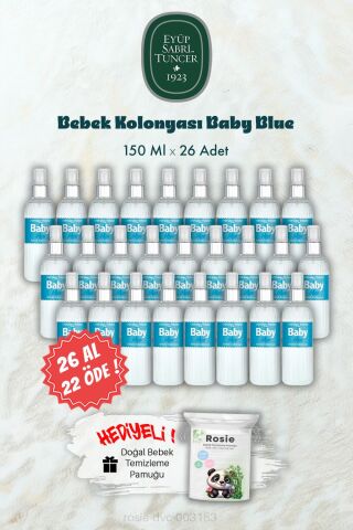 26 AL 22 ÖDE 150 ML Bebek Kolonyası Baby Blue ve ROSIE Hediye