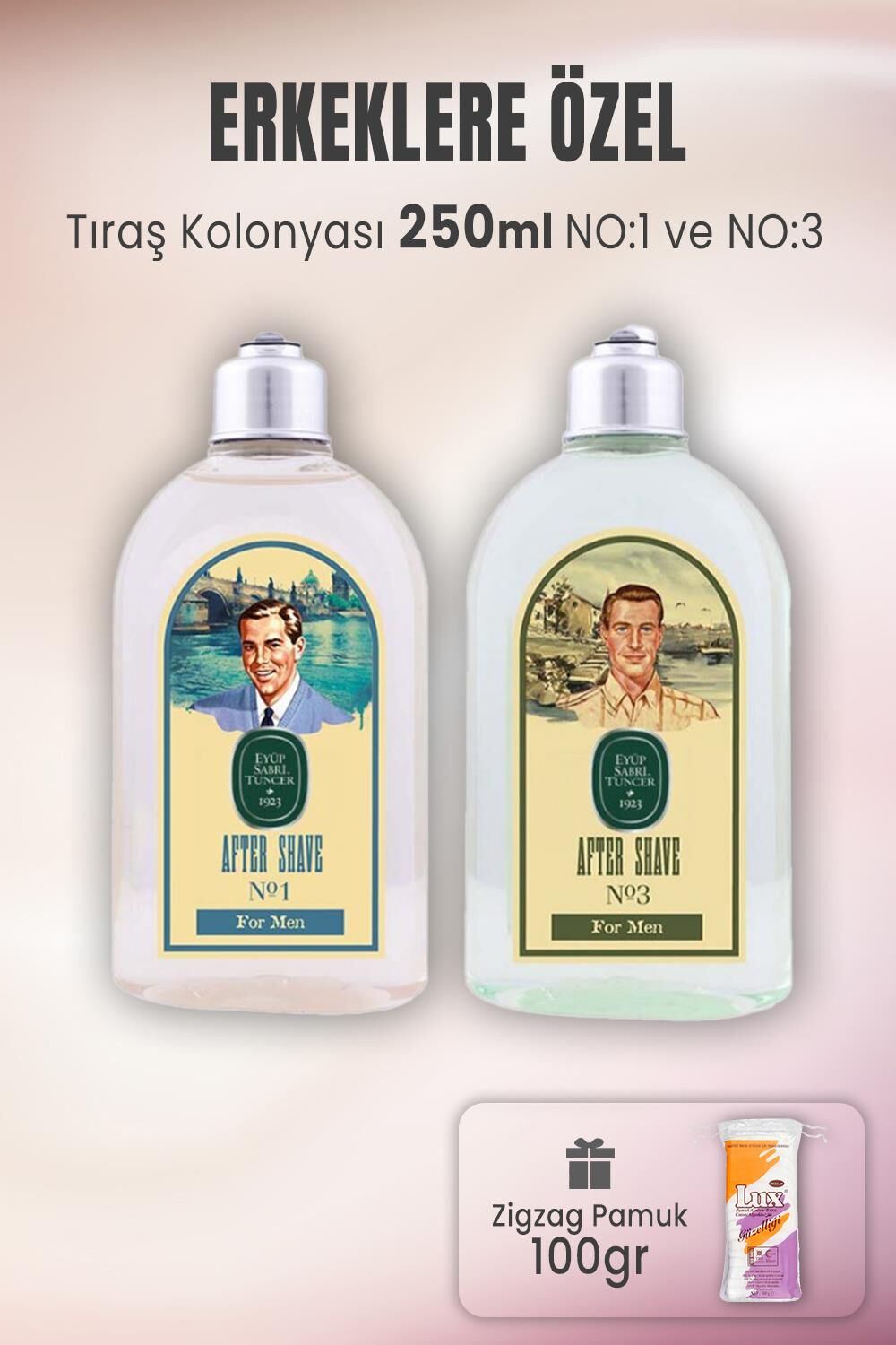 Eyüp Sabri Tuncer Tıraş Kolonyası No:1, No:3 ve Zigzag Pamuk 100 gr
