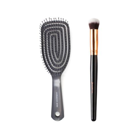Nascita Üç Boyutlu Saç Fırçası Koyu Gri ve Oval Yapılı Kapatıcı Fırçası