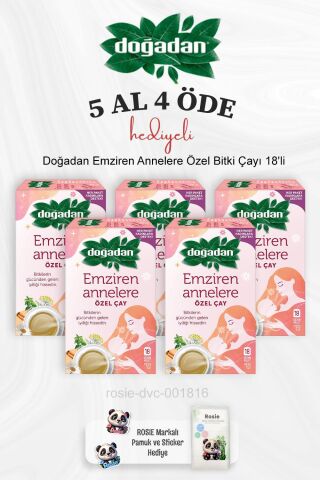 Doğadan Emziren Annelere Özel Bitki Çayı 18'li  5 Al 4 Öde ve Rosie Pamuk