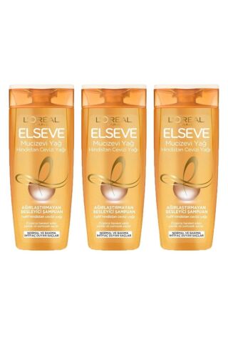 Elseve Mucizevi Hindistan Cevizi Yağı Ağırlaştırmayan Besleyici Şampuan 360 ml X 3 Adet