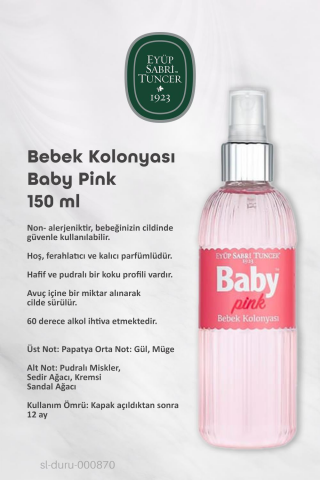 150 ML 13 AL 11 ÖDE Baby Pınk Bebek Kolonyası ve ROSIE Hediye