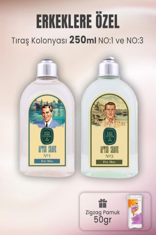 Eyüp Sabri Tuncer Tıraş Kolonyası No 1, No 3 ve Zigzag Pamuk 50 gr
